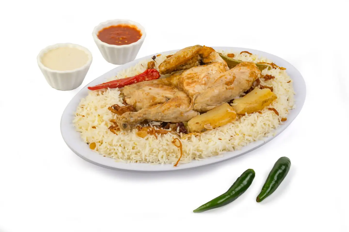 نص دجاج حنيذ مع ارز
